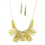 Goldtone Abstract Rectangle Spiral SET